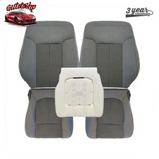 5 x For 2011-16 Ford F-250 F-350 XLT Front Cloth Seat Cover Gray & Driver Foam