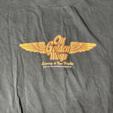 Sun N Fun Aviation Foundation T Shirt Men’s XL Black On Golden Wings Soaring USA