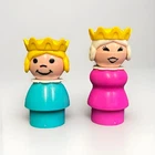 Vintage Fisher Price Little People Purple Queen & Young Prince Figures