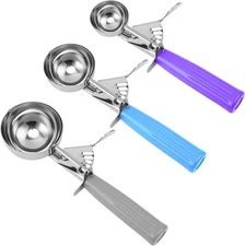 Ice Cream Scoop, Cookie Scoop Set, Incluede 1.2 OZ/ 2 OZ/ 4 OZ Scoop, Portion Co