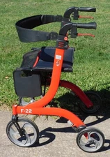 Drive F22 Red Rollator Walker, Foldable, Lightweight, Adjustable