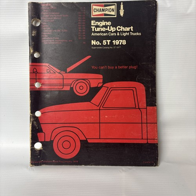 #ad Vintage 1978 Champion Engine Tune Up Chart American Cars Light Trucks $9.99