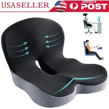Memory Foam Seat Cushion Lumbar Support Ergonomic Back Support for Office Car