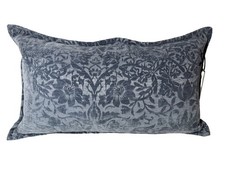 Morris & Co Strawberry Thief Lumbar Pillow Blue New Arts Crafts