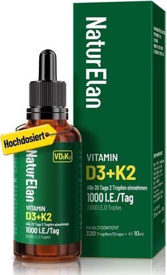 Vitamin D3 K2 hochdosiert Tropfen + Vitamin K2 MK7 200 mcg pro Dosis, Vegetarisc