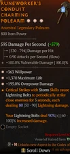 Diablo 4 S10 3GA Polearm 363 Willpower 1370 max Life 195% Overpower damage