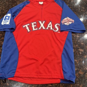 MLB Texas Rangers 1/4 zip unisex Size M 2015 champions short sleeve jersey