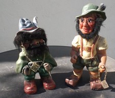 2 seltene Figuren von Heico/Rakso, 70er Jahre, Wackelkopf, R&auml;uber + Wandersmann