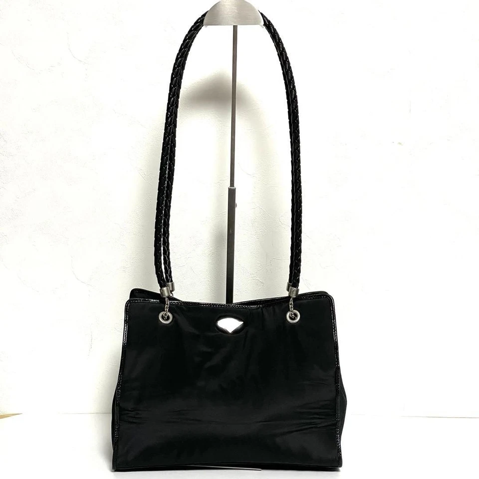 Bolsa tote de ombro Bottega Veneta Intrecciato couro preta grande MBc1603 - Imagem 4 de 4