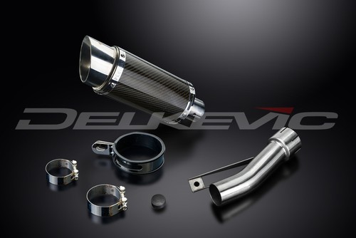 Kit silenciador de escape de carbono redondo de 8" sin cordones Honda GB400TT 1985-1989 - Imagen 3 de 5