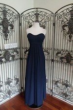 1271 BILL LEVKOFF 116 SZ 8 NAVY FORMAL BRIDESMAID PROM FORMAL GOWN DRESS