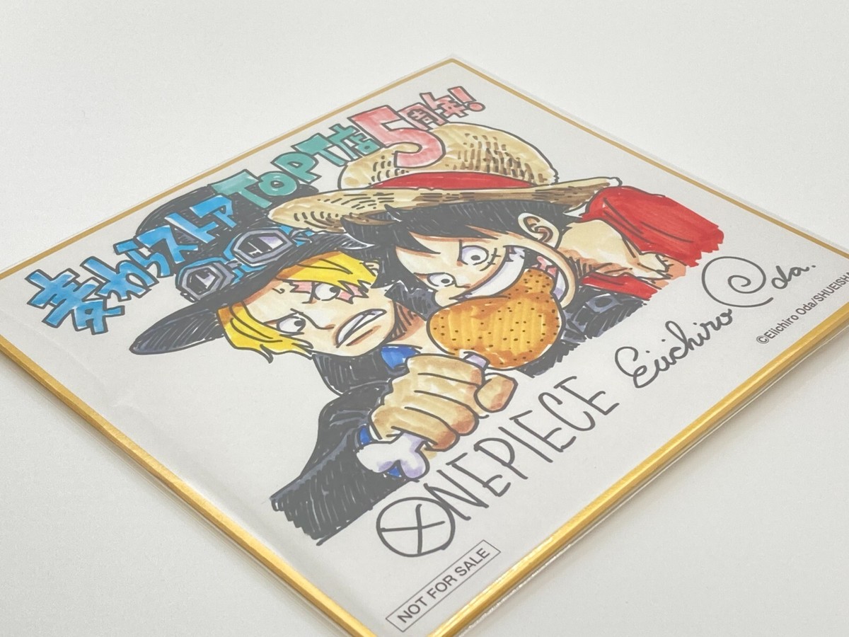 ONE PIECE Luffy Eiichiro Oda Autograph Shikishi Art Card Tokyo One