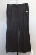 Lands End 14 x 31 Women's Weekend Chino Pant Wide Leg 100 Cotton Black NEW NWT