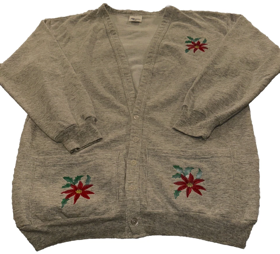 Vintage Christmas Sweater Women’s Size Large/XL Cardigan Pockets - Image 4 of 4