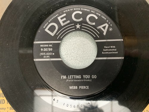 Vintage Webb Pierce 45 RPM 7" Records Each Sold Separately - Picture 20 of 31