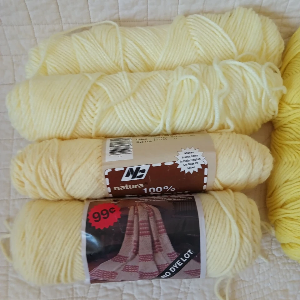 Mixed Lot of 8 Assorted Yellow Acrylic Worsted Weight #4 Yarn 3oz Skeins - Image 3 of 4