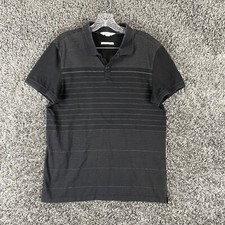 Calvin Klein Slim Fit Men s L Black Striped Polo Liquid Cotton