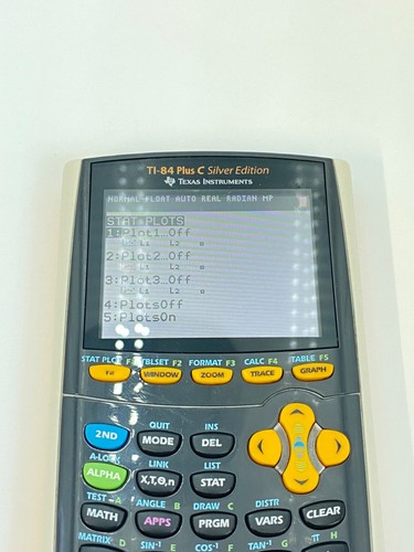 TI-84 Plus C Silver Edition Yellow Graphing Calculator w/ Cable - Good Condition - Picture 2 of 8
