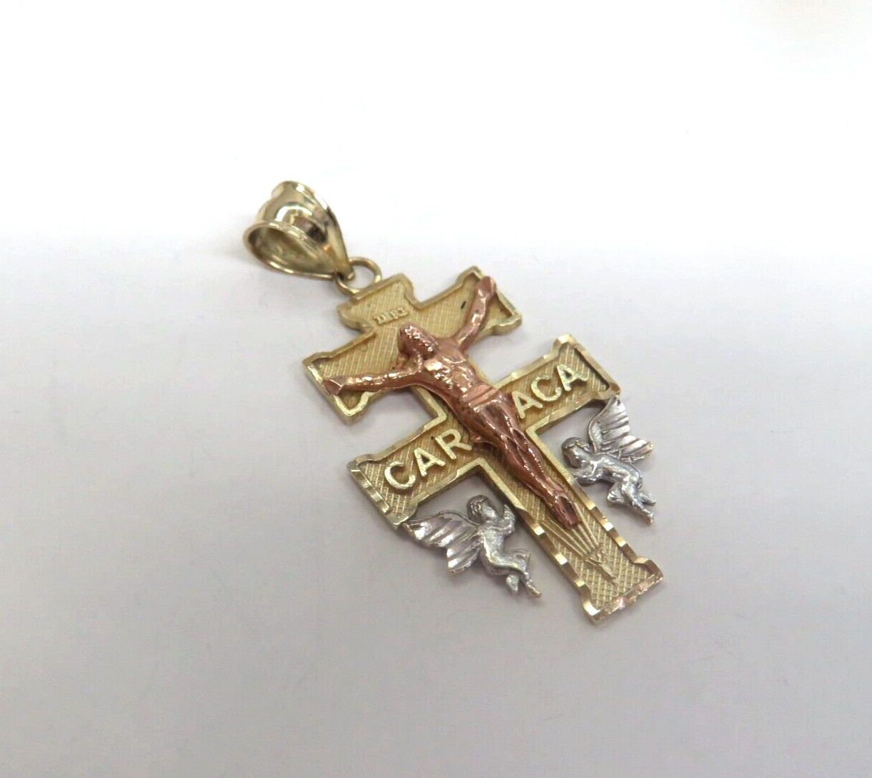 Gorgeous Solid 14K Multi-Color Gold CARAVACA Cros… - image 2