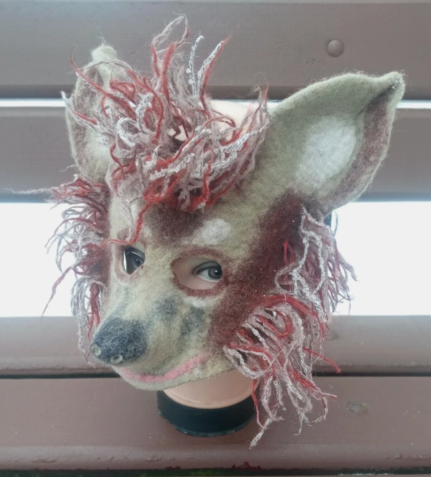 Máscara de erizo de fieltro de lujo para niños adolescentes. Máscara Therian. Prendas para la cabeza. Máscara de carnaval de erizo Foto 3 de 4