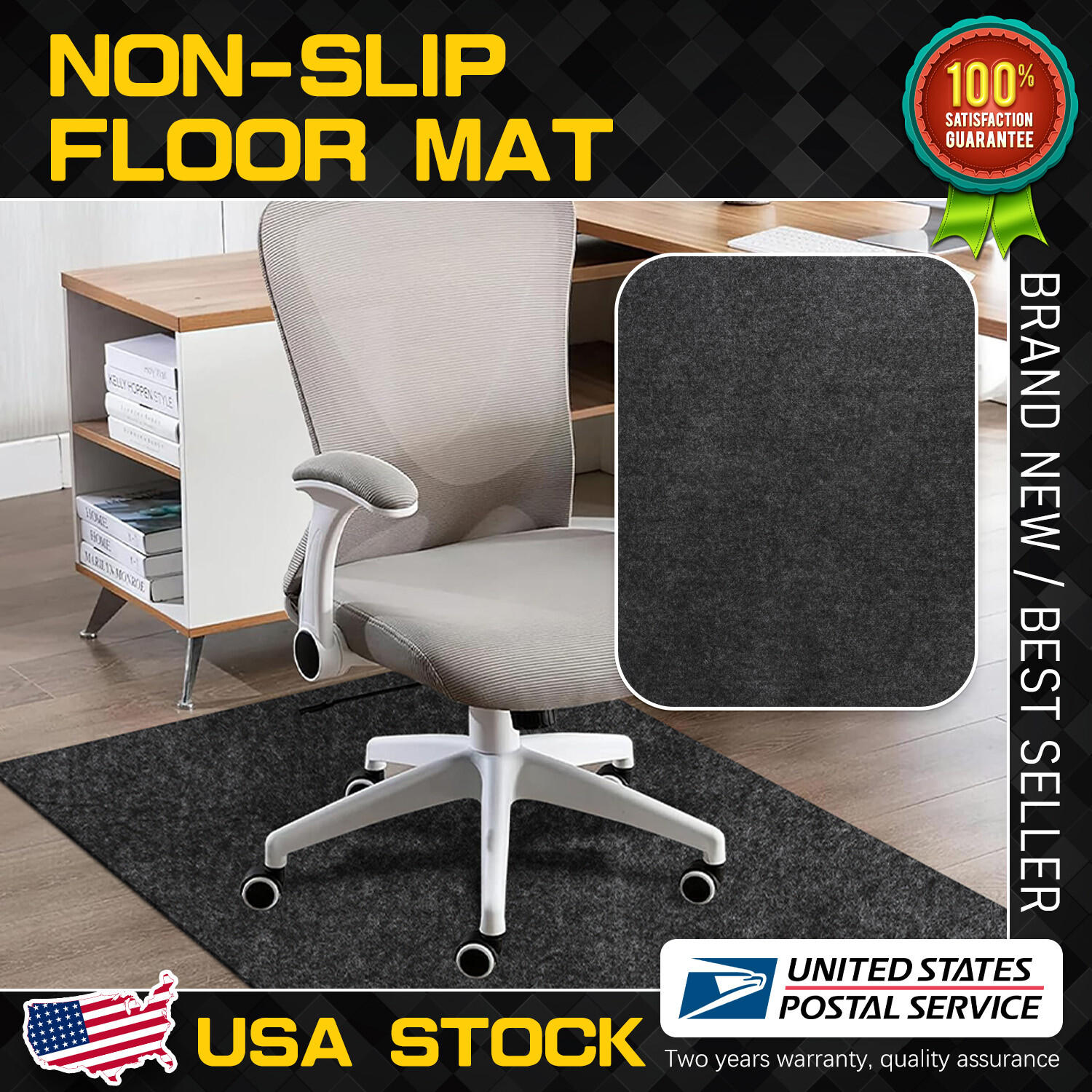 Hardwood tile floor office gaming chair mat 12 sq ft durable protection  