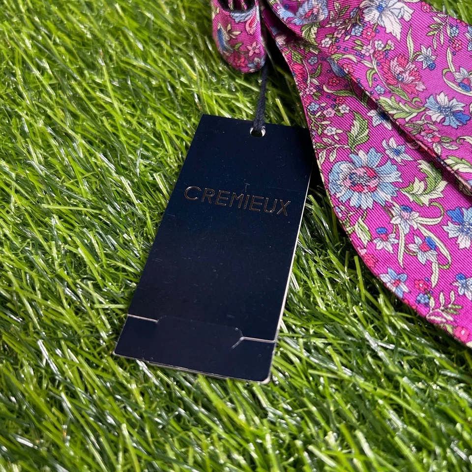 Cremieux Floral Silk Bow Tie Self Tie Mens Adjustable Neck Purple/Pink Mens NWT - Image 2 of 4