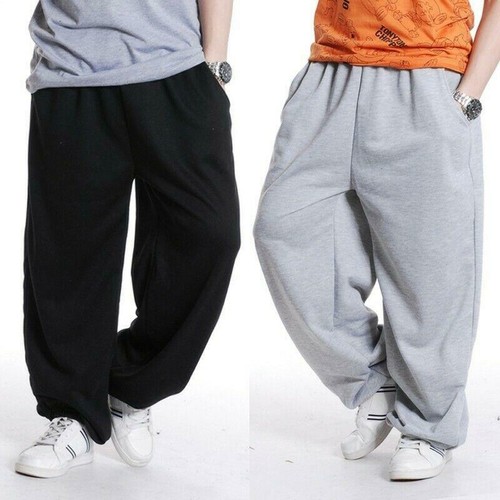 Pantaloni uomo Parkour hip hop street sport pantaloni larghi colore puro  cotone 2020 | eBay
