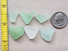 PURE BEACH SEA GLASS SURF TUMBLED HEART SHAPE FOAM LIGHT GREEN SOFT FROSTED S01