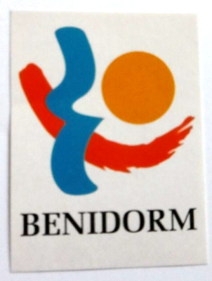 Souvenir-Aufkleber Benidorm Costa Blanca Alicante Mittelmeer Spanien España 80er