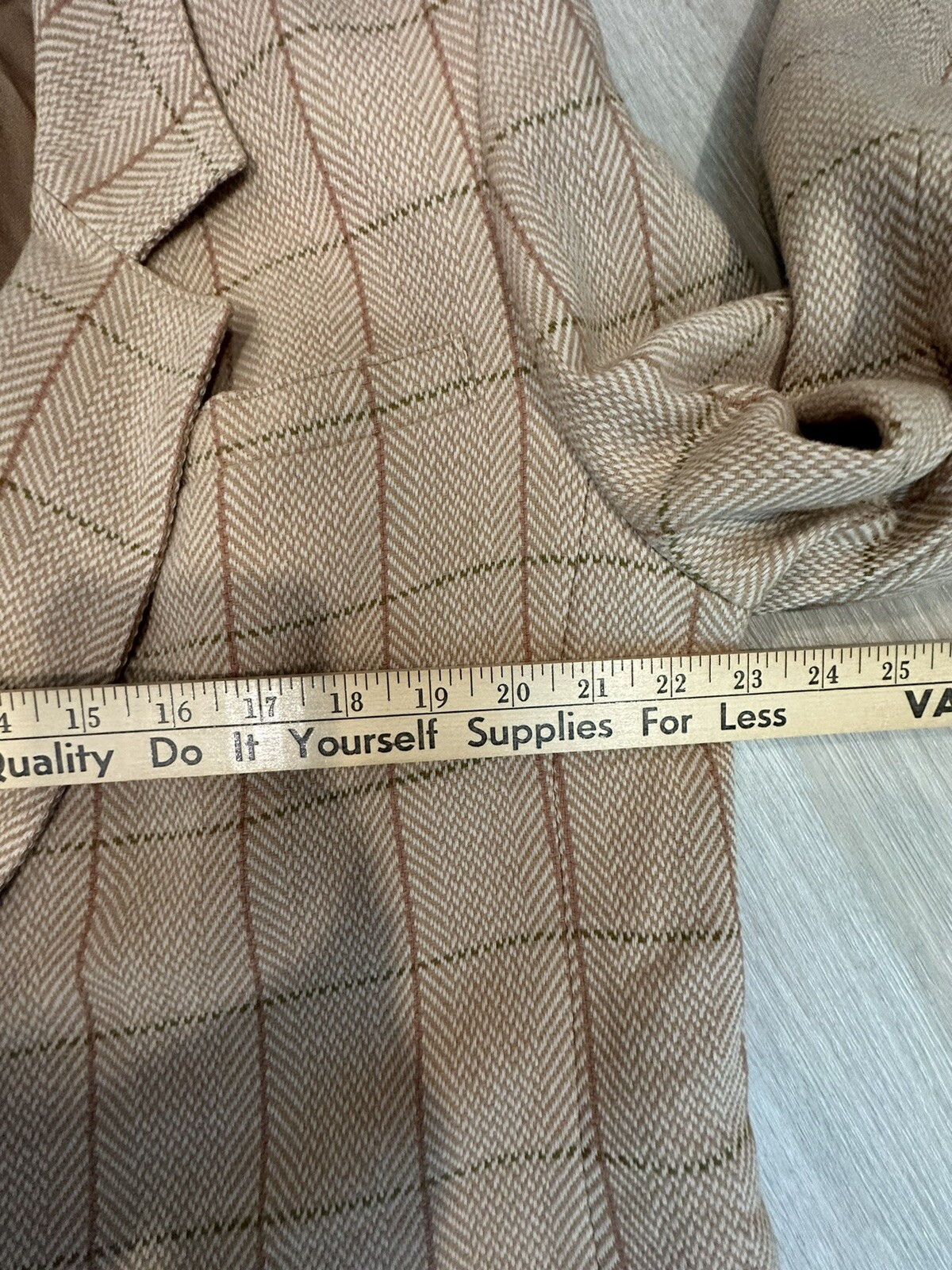 Pendleton Jacket Wool Beige Tan Cream Herringbone… - image 9