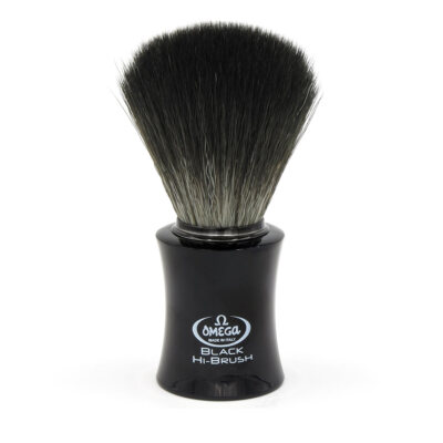 Omega Rasierpinsel 96818 Black Hi-Brush Synthetik Faser mit schwarzem Griff