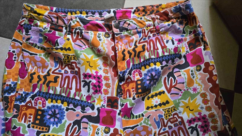Pantalones de mezclilla LUCY & YAK X MELISSA FOSTER "Dana" algodón orgánico multicolor talla W40R - Imagen 6 de 20