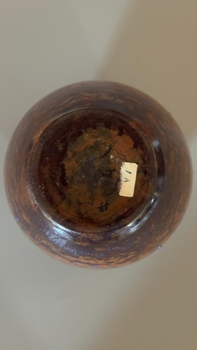 Andre Delatte Nancy, beautiful mottled glass enamel vase. - Picture 9 of 9