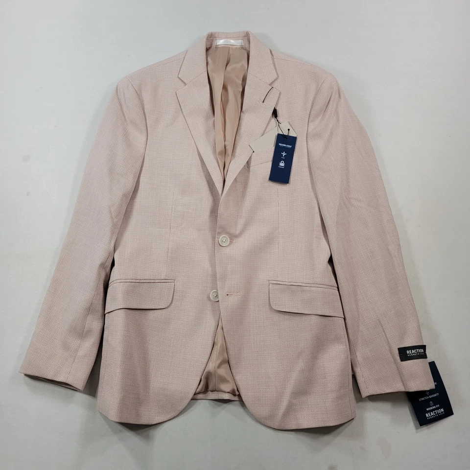 Abrigos deportivos ajustados Kenneth Cole para hombre 36S 36 rosa liso $295 Foto 2 de 4