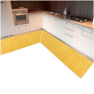 Lavabile In Lavatrice Tappeto Cucina 3D A Righe Arancione - Passatoia Morbida Antiscivolo Made In Italy Tappeto Ingresso - Foto 2