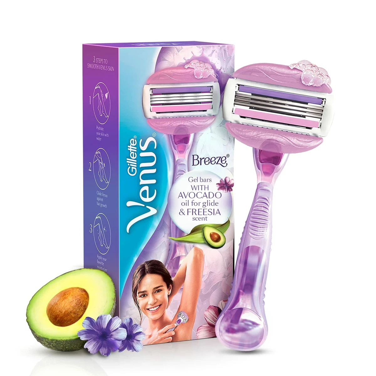 Gillette Venus Breeze Hair Removal Razor for Women Avocado Oils
