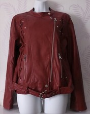 Ladies Jacket Biker Style 100% Vegan Leather ( Faux Leather) Ci Sono Size L