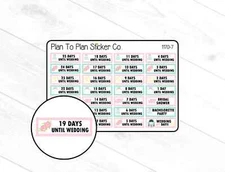 1170-7~~Wedding Countdown Planner Stickers.
