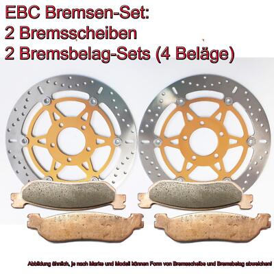 EBC Bremsen Set 2x MD4012X + 2x FA188HH für Kawasaki ZX9R ZRX1100 ZRX1200