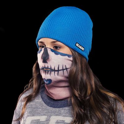 Beardo - Sugar Skull Printed HD Ski Mask Fleece Lined Face Warmer Snowboarding