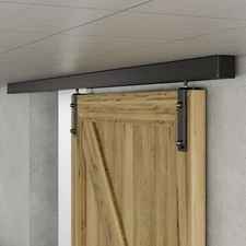 79.2"/6.6FT Ceiling Mount Box Rail Barn Door Hardware Heavy Duty Sliding Barn Do