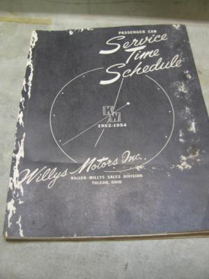 Vintage Kaiser Willys Service Time Schedule Manual 1952-1954 Henry J KD161