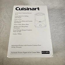 Cuisinart ICE-20FR Automatic Froyo, Ice Cream, & Sorbet Maker (Discontinued)