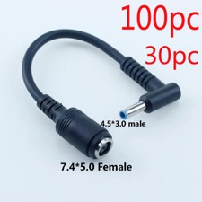 DC Power Charger Cable 7.4  5.0 Female To 4.5  3.0 mm Male Angle For HP Dell