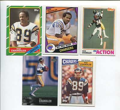Wes Chandler 5 card lot Florida Gators / San Diego Chargers