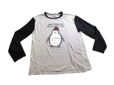 Penguin Shirt Adult Large Just Chillin With The Fam Snowflakes Sleepwear Mens