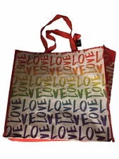 PRIDE~LOVE~Rainbow Reusable LargeShopping Bag~EcoTote Marshalls NWT