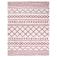 SAFAVIEH Arizona Shag Collection ASG741P Ivory / Red Rug