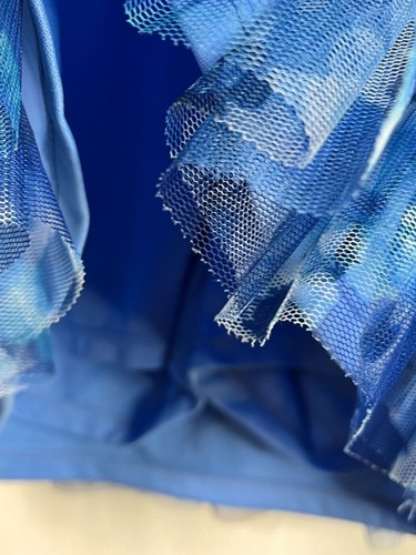 Justice Skirt Girls 14 Kids Skort Pull On Tiered Ruffles Mesh Blue Floral Casual - Picture 10 of 13