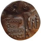 Swedish Bronze Sculpture Medal TANKE OCH KÄNSLA Thought And Feeling 100mm 794g